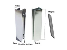 Shower Door U-Channel with Metal Strike Plate for 3/8" & 5/16" Glass -Chrome-Set