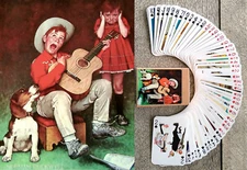 Playing Cards (Poker Deck 54 Cards) NORMAN ROCKEWELL Vintage Magazine Art 049