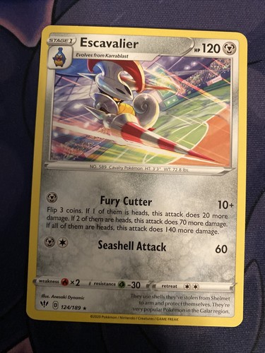 Pokemon TCG Darkness Ablaze Escavalier 124/189