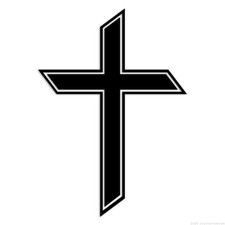 Outlined Christian Cross - Decal Sticker - Multiple Colors  Sizes - ebn6815