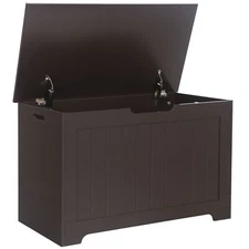 30'' Wooden Kid Toy Box Lift Top Storage Chest Organizer Safety Hinged Lid Brown