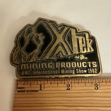 1982 Xtek Mining Products Belt Buckle From AMC Intl Mining Show DynaBuckle Brass