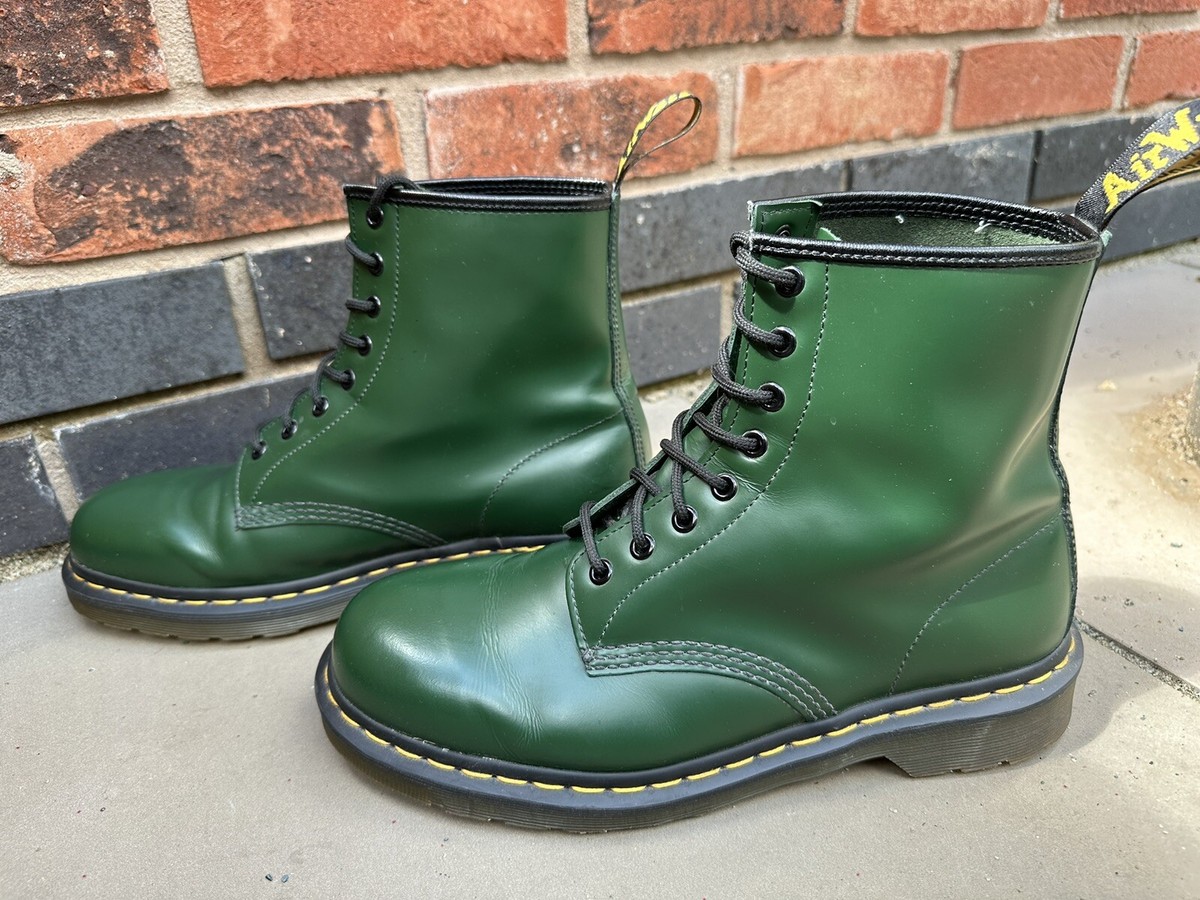 Dr Martens 1460 8 eye Green leather boots UK 9 EU 43 | eBay UK