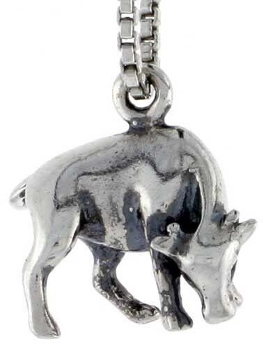 Cute Cow Charm Sterling Silver Antiqued Finish Cute Cow Charm Sterling Silver Antiqued Finish