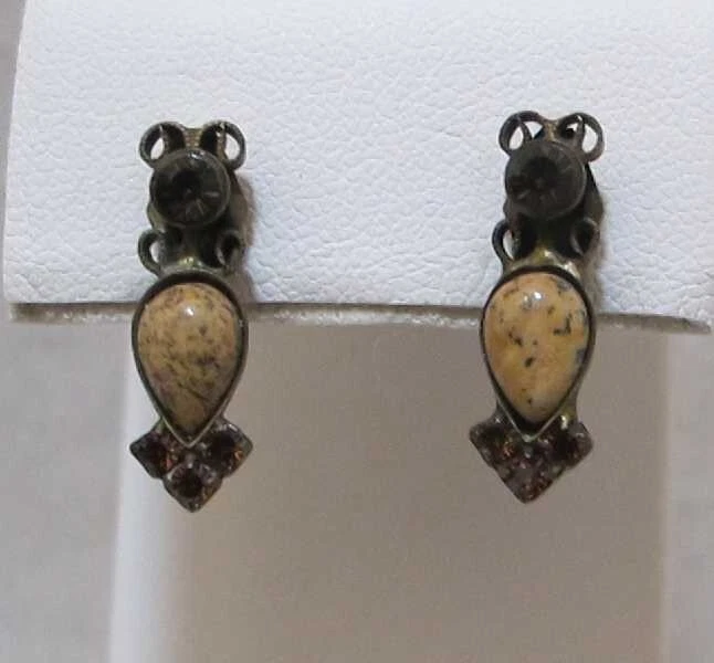 Pendientes colgantes lineales SORRELLI marrón ámbar cristales ágata tono bronce NUEVOS SIN CAJA Foto 3 de 4