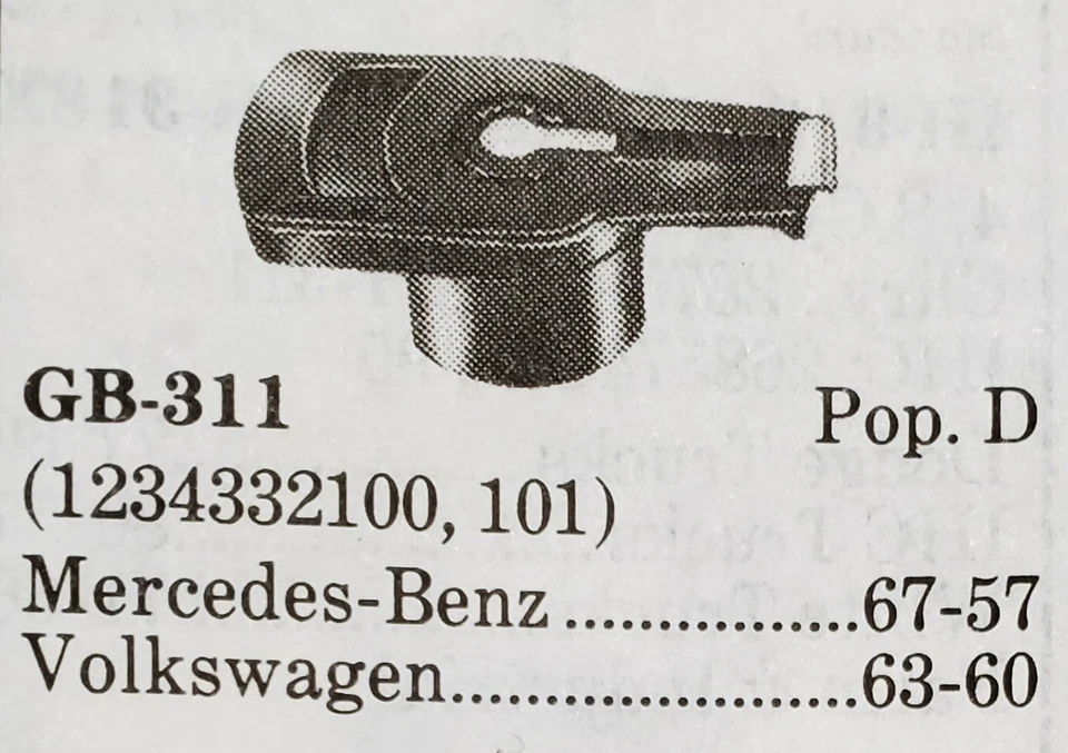 KEM W-206 分销商转子 1957-67 梅赛德斯-奔驰 1960-64 大众汽车 — 第 3/3 张图片