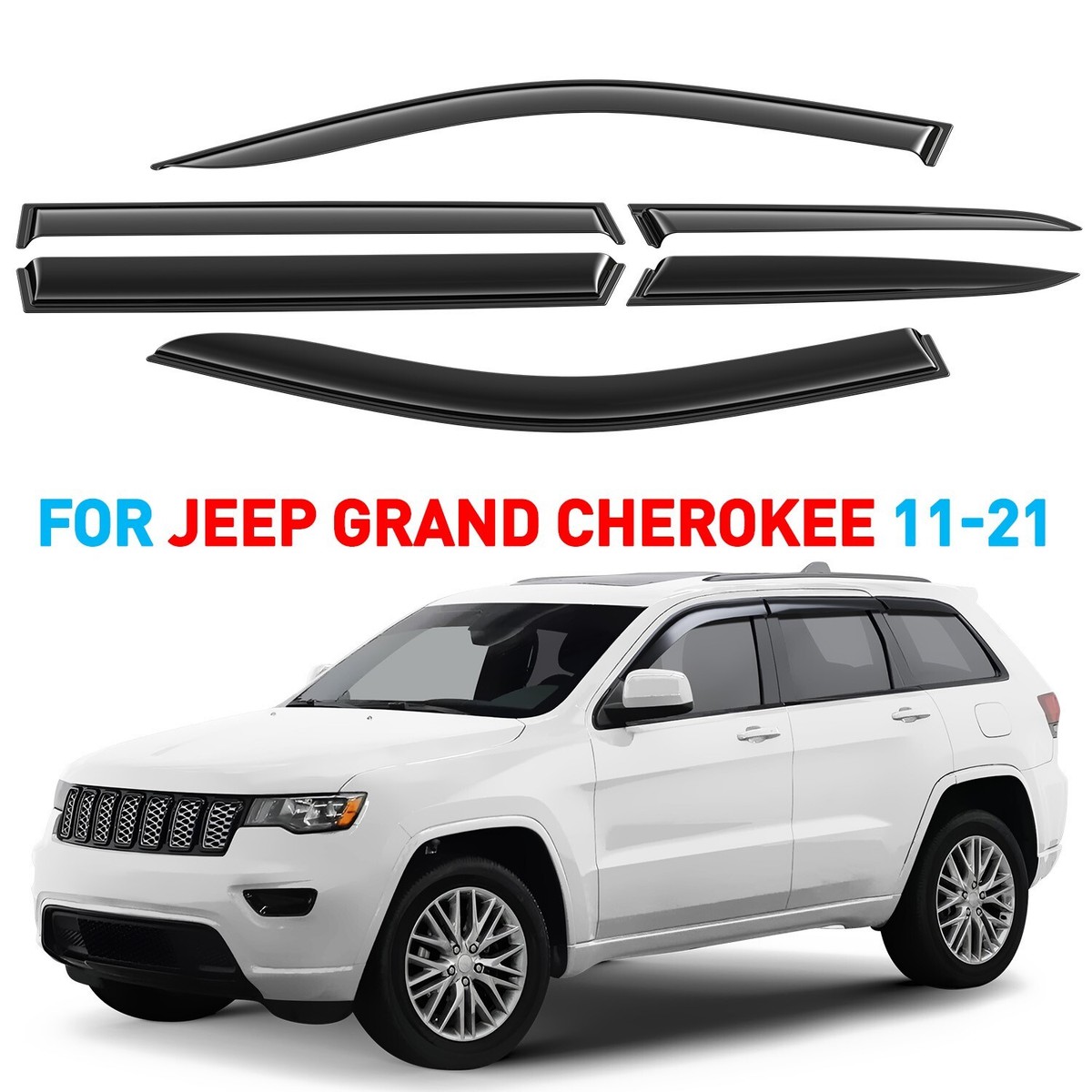 Side Window Deflectors Rain Guards for 2011-2021 Jeep Grand