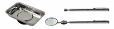 New 3pc Magnetic Steel Tray Telescopic Pick-Up Tool and Inspection Mirror Set