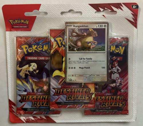 1 x DESTINED RIVALS booster 3 pack w/Kangaskhan Pokemon factory sealed