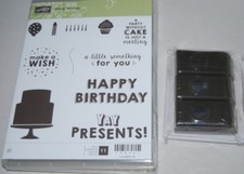 Stampin Up Party Wishes w/ Matching Party Punch Pack Bundle Cling - NIP