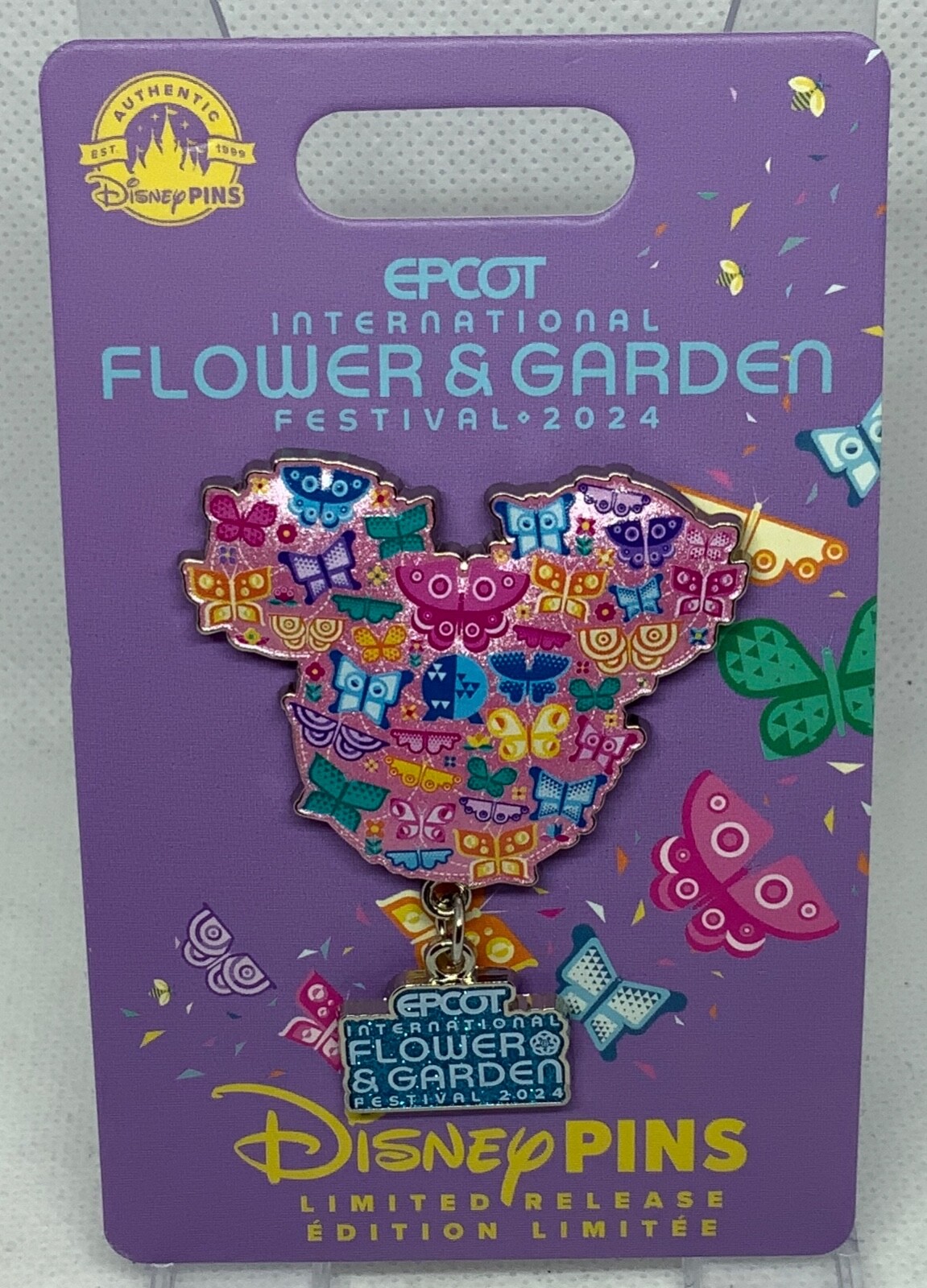 Disney Epcot 2024 Flower And Garden Minnie Mouse Icons Dangled Pin LR Pin