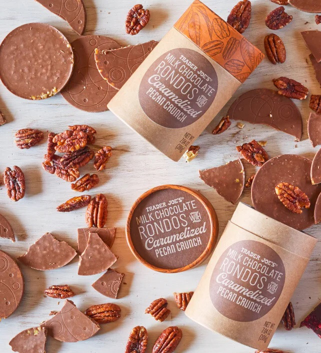 Trader Joe's Milk Chocolate Rondos con Pacana Caramelizada Crunch Edición Limitada
