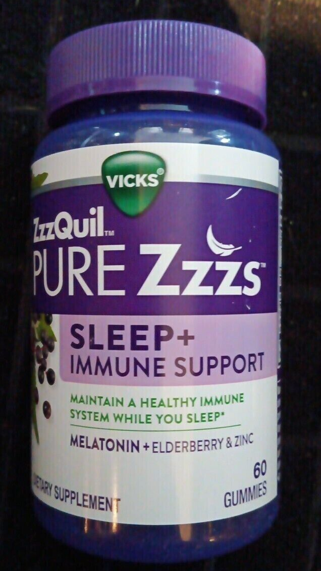 LOT of 2 Vicks ZzzQuil Pure Zzzs Sleep+Immune Melatonin/Elderberry/Zinc