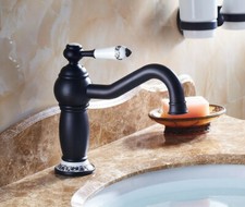 Black Brass Ceramic Handle Swivel Kitchen Faucet Bathroom Sink Mixer Tap 2nf508