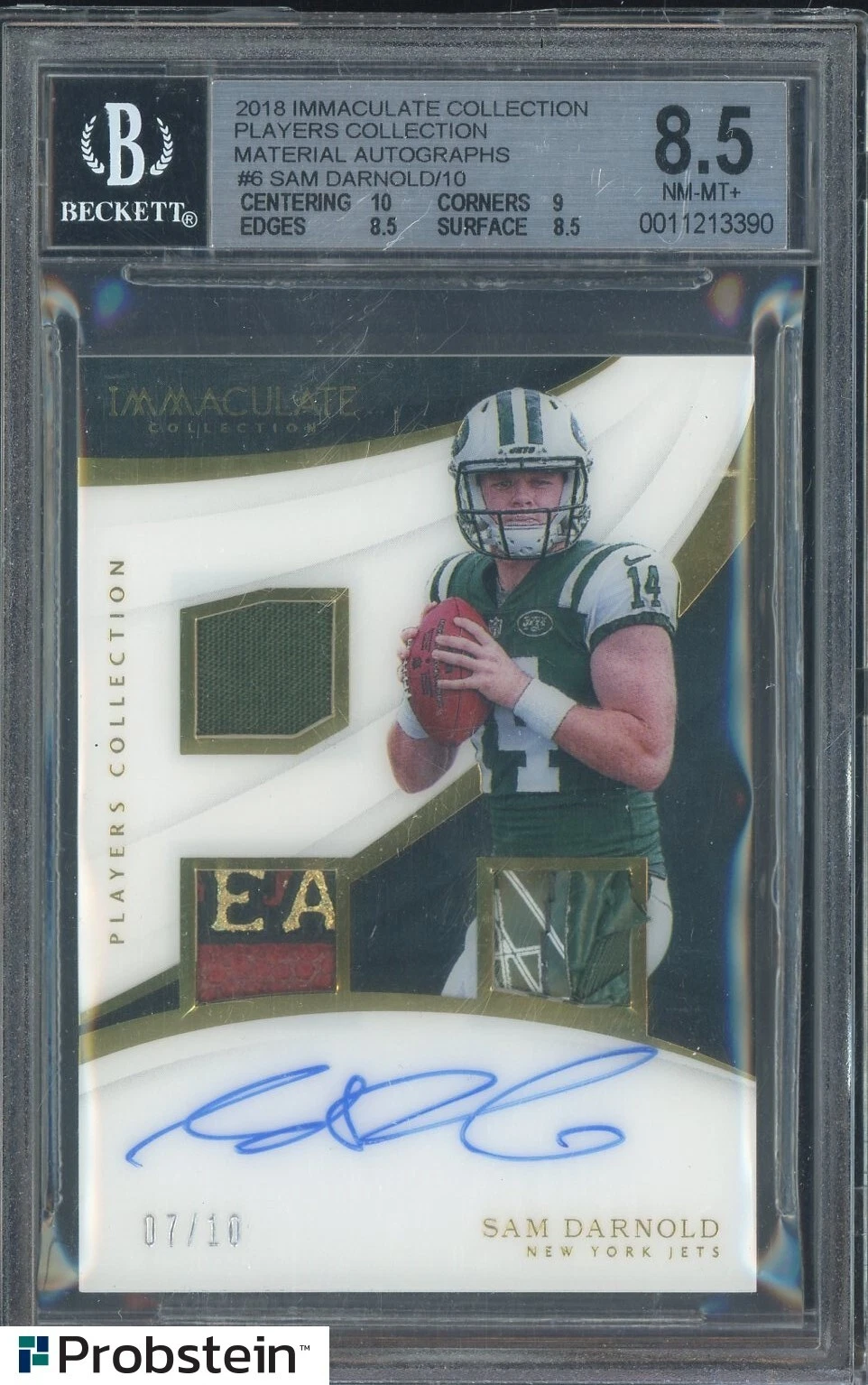 Sam Darnold Panini Immaculate Collection Players Collection Autographs #PCSD Base