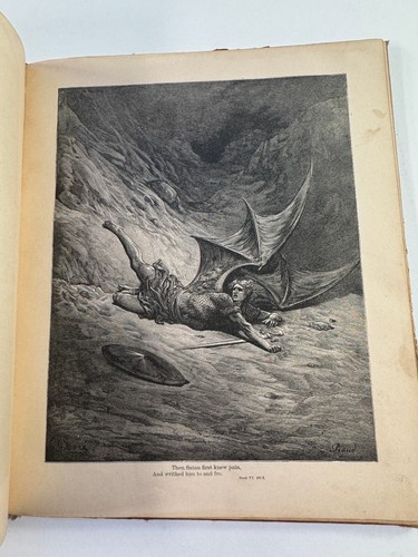 Antique 1884 Milton Paradise Lost Gustave Dore Gallery HC book heaven hell occul - Picture 12 of 19
