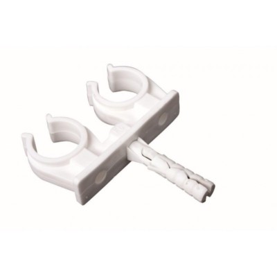 10 Clip Tubo Doppio 8mm - Morsetti PP Con Manicotto Ottone