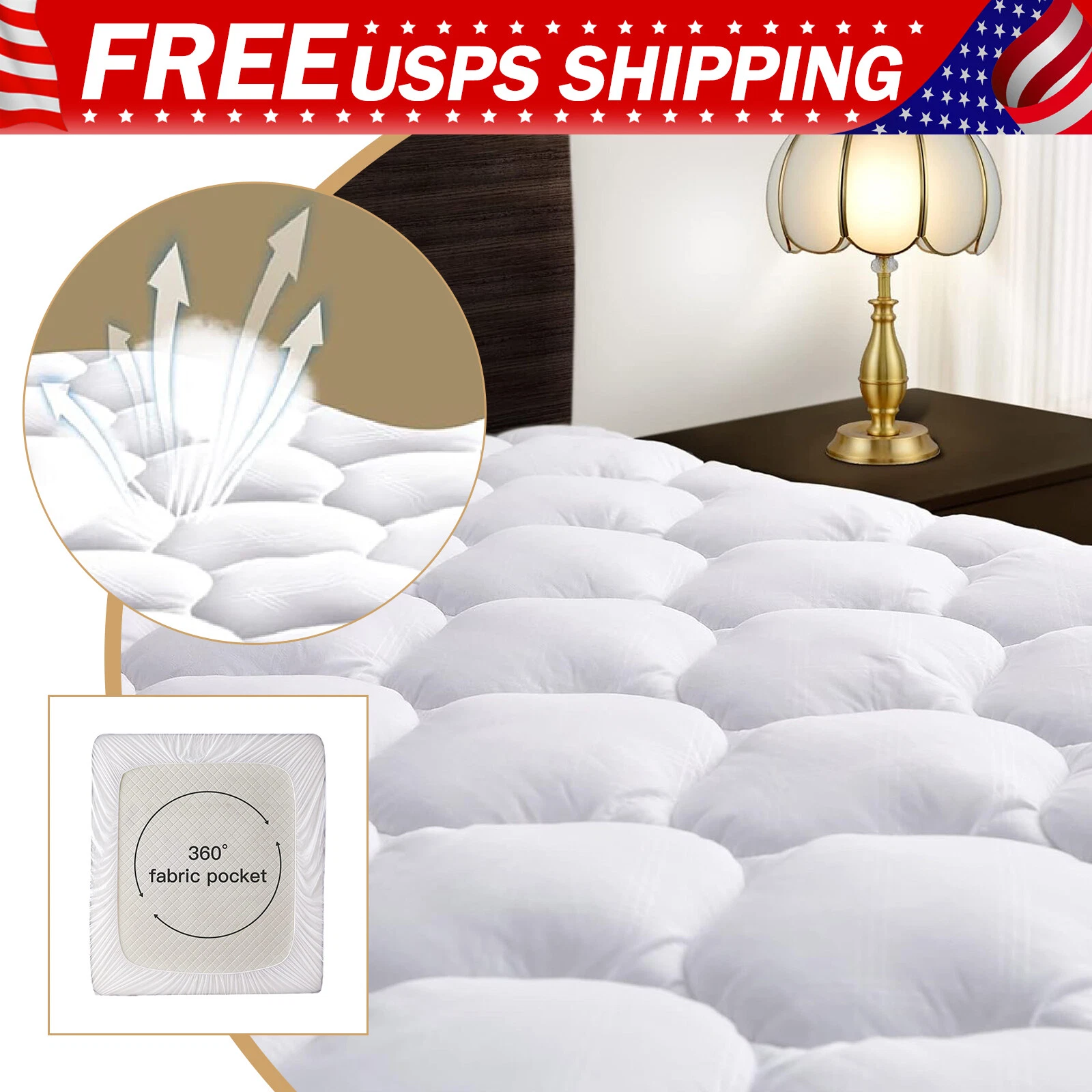 Mattress Pad Cover Soft Mattress Protector Cover with 8-21" Deep Pocket All Size
Opens in a new wind