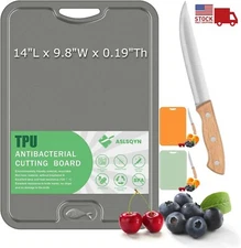 TPU Cutting Board w Knife, BPA Free, Dishwasher Safe, Scratch Resist, Non-Slip