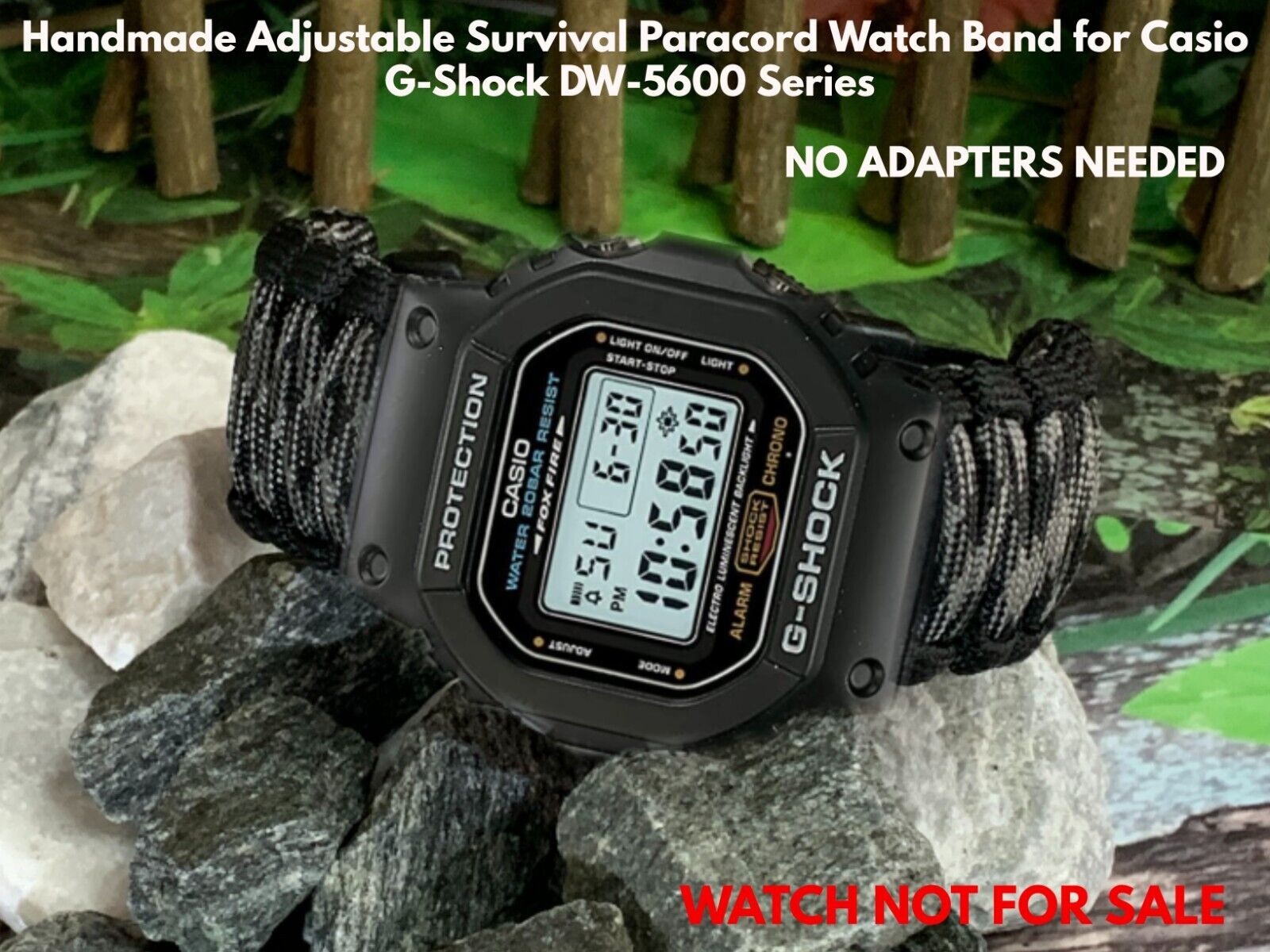 Leuk vinden dagboek Identificeren Casio G-Shock DW-5600 Series Adjustable Paracord Survival Watch Band Colors  | eBay