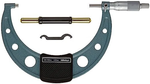 Mitutoyo 103-142-10 outside micrometer, 125-150mm range, 0.01mm graduation,