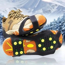 10-Stud Ice Cleats Crampons Snow Shoe Spikes Grips Anti Slip for Shoes and Boots