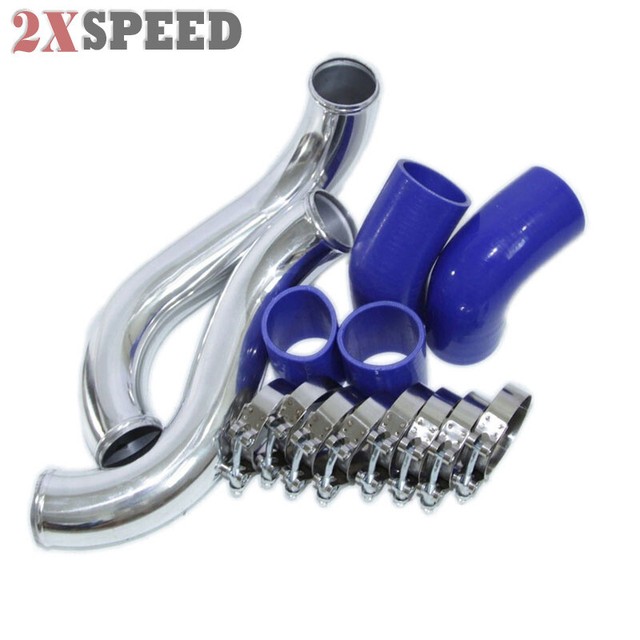 Intercooler Charge Pipe Kit+Aluminum Piping+4Ply Silicone