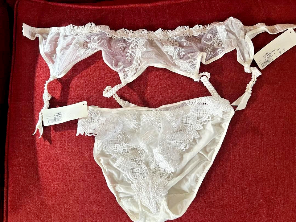 Porte-jarretelles Vintage LiSE CHARMEL - Taille 90B, Couleur Crème, Broderie, Occasion Très Bon état