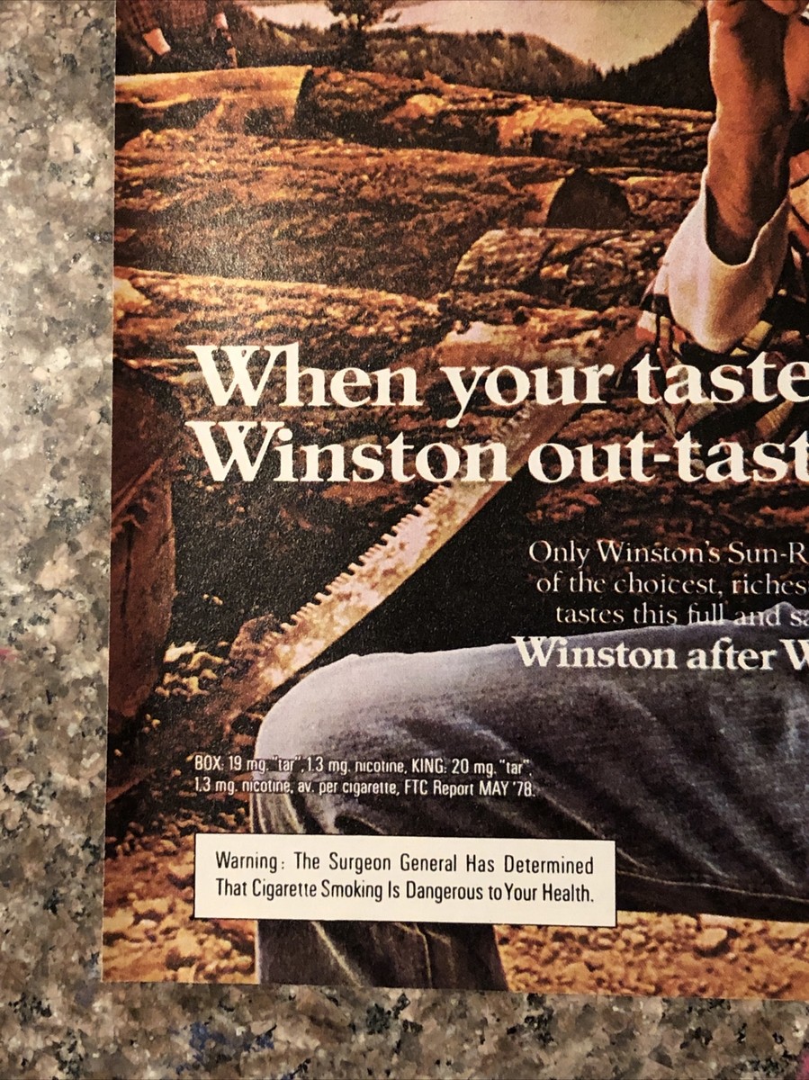 lumberjack cigarettes 1979 Winston Cigarettes PRINT AD Lumberjack