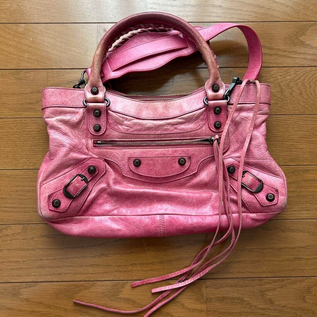 BALENCIAGA The First Leather 2Way Bag Hand Bag Pink | eBay BALENCIAGA The First Leather 2Way Bag Hand Bag Pink | eBay