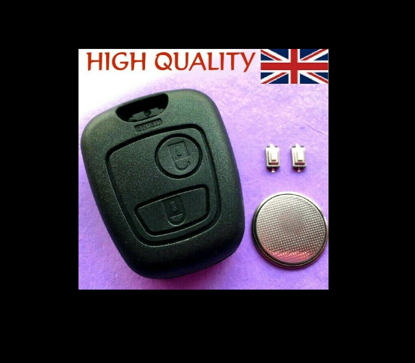 Car Key Cover Shell Replacement Key Fob Cover Shell For Citroen C1/C3, Toyota Aygo, Peugeot 107/206 - 2 Button Remote Case (Black) Cadillac Key Fob Cover - Foto 4