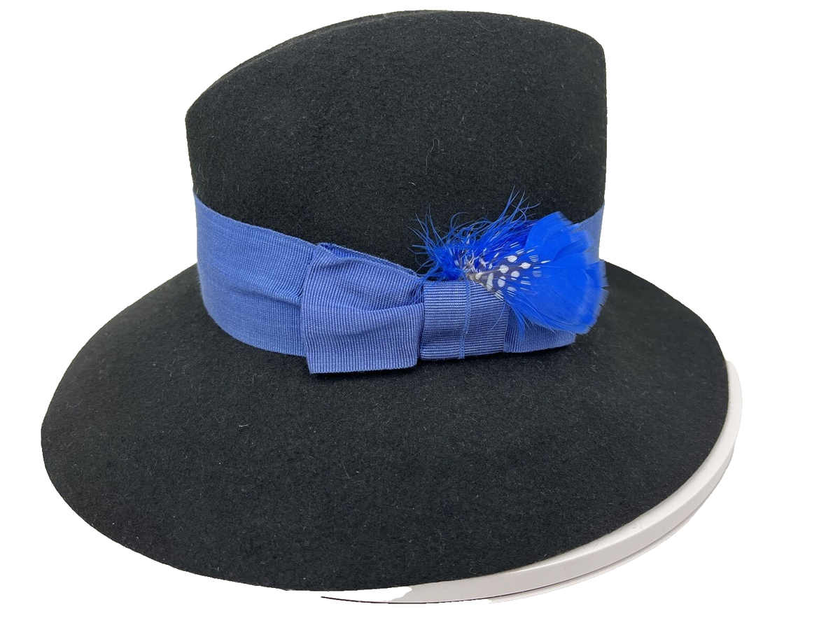 Aqua Women\'s Wool Black Fedora Hat Cap One Size Wallaroo Hat Company – Women main image 3