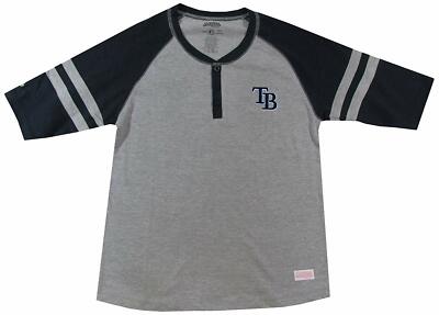 NEW STITCHES GIRLS  HENLEY BASEBALL SHIRT  TAMPA BAY RAYS  MEDIUM 