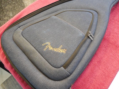 Two (2) Deluxe Fender Gig Bags Soft Cases Denim Excellent