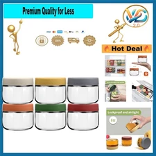 8oz Glass Jars with Lids 6-Pack – Airtight, Reusable, Food Grade, Dishwasher ...