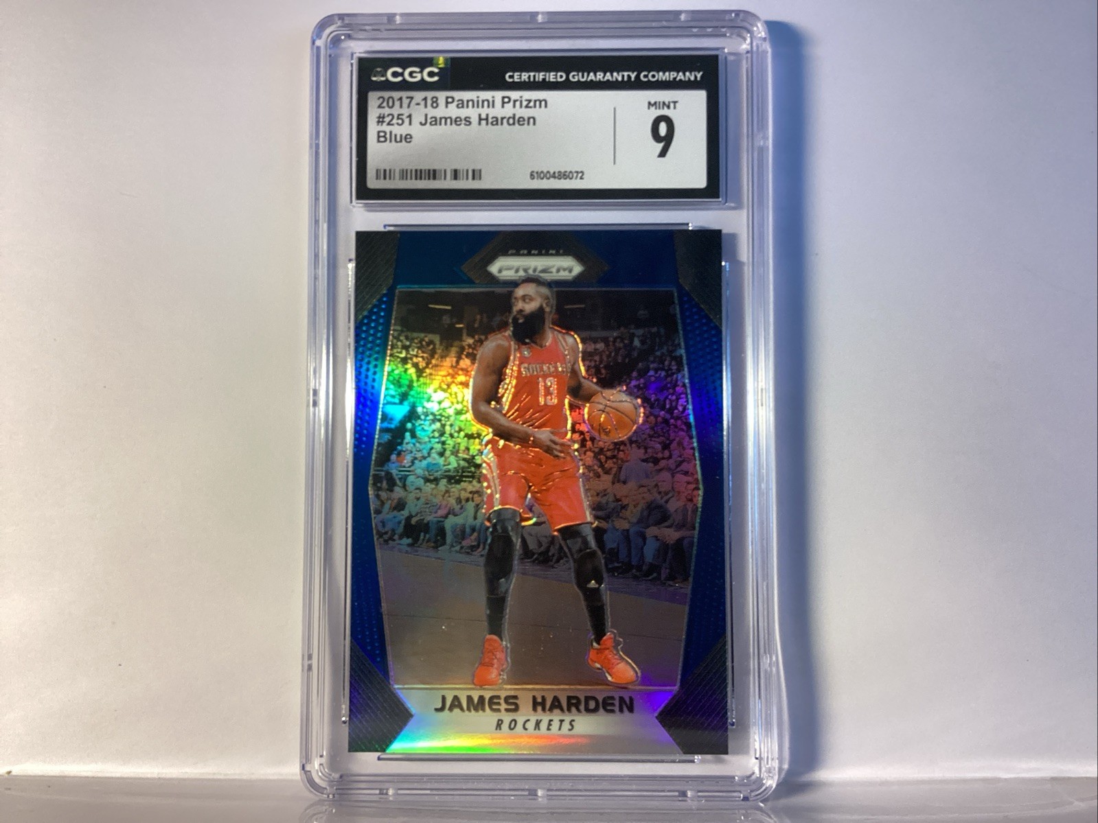2017-18 Panini Prizm James Harden #251 Blue Prizm /199 Mint 9 Rockets