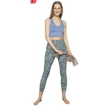Athleta Salutation Stash Pocket Printed 7/8 Tight Leggings Petrol Blue Size XS