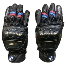 BMW Motorrad M1000R Motorbike Racing Leather Gloves Black Protective Biker Gear