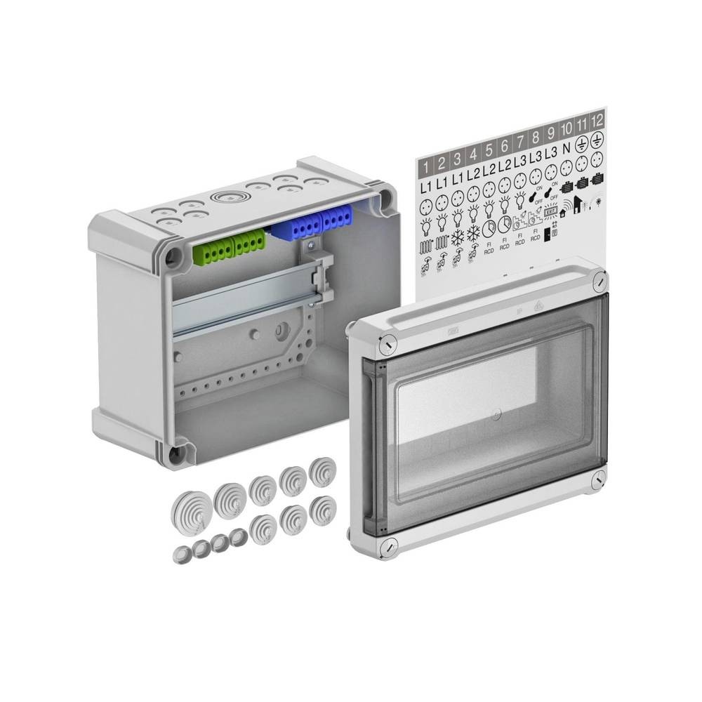 Coffret de distribution apparent OBO Bettermann étanche IP65 à 9 modules modulaires