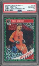 Zack Steffen 2018 Panini Donruss Optic Green Velocity Rookie Card #175 PSA 10. rookie card picture