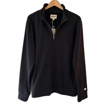Pact men's French Terry Quarter Zip sweatshirt L black organic cotton casual NWT