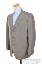 OXXFORD CLOTHES Gray Plaid Check Wool Mens Blazer Sport Coat Jacket - 42 T