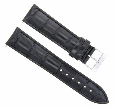 24 MM LEDER GATOR UHRENARMBAND BAND FÜR INVICTA RUSSIAN VENOM RESERVE SCHWARZ