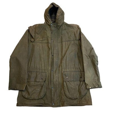 Vintage Barbour Durham S Wachstuch Jacke Olivgrün Freizeit Outdoor
