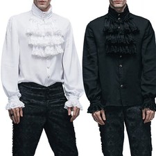 Mens Ruffled Medieval Renaissance Blouse-Tops Sophisticated Victorian