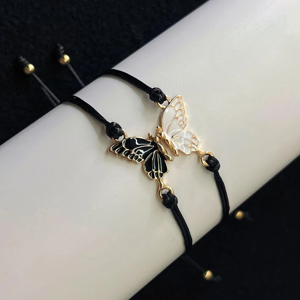 Verstellbare Schmetterling Freundschaftsarmband Mädchen Beste Freundin Armband - Bild 4 von 4