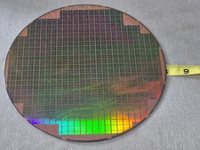 Vintage 8” Micron Silicon Wafer Lithography Test Pattern Rainbow Oxide Authentic