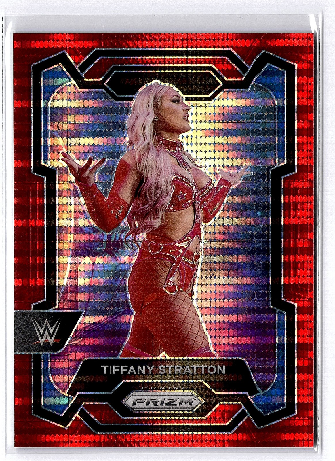 2024 Panini Prizm WWE #115 Tiffany Stratton Red Pulsar Prizms /399