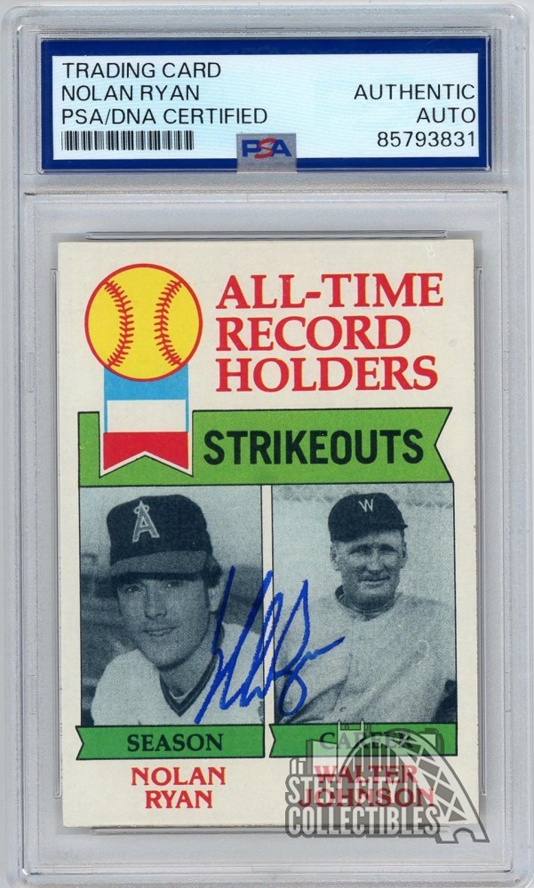 Nolan Ryan 1979 Topps Record Holders Autograph Card #417 PSA/DNA Authentic