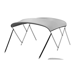 Kemimoto 3 Bow Bimini Boat Top, fits Boats 67-72in Wide, 600D Canvas - Gray